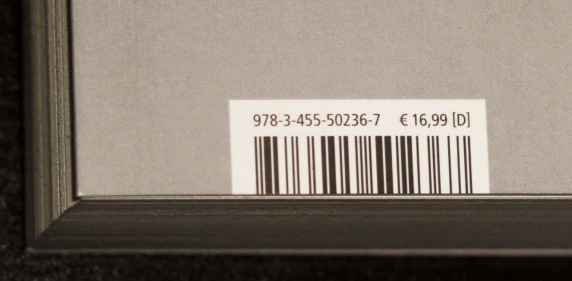 ISBN number and barcode printed on the back of a book